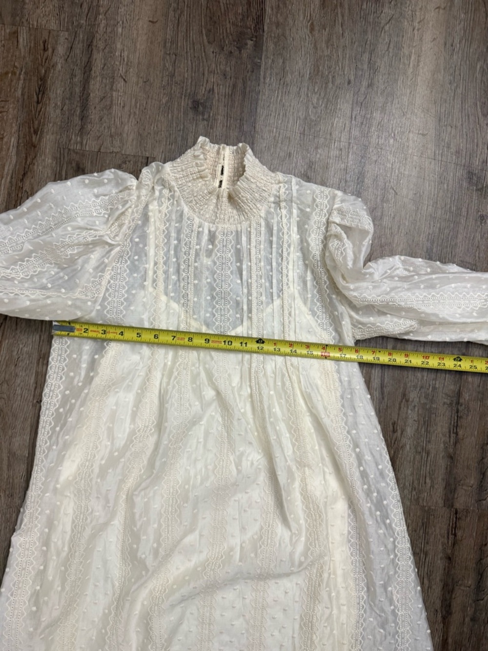 English Factory • Embroidered Smocked Neck Organza Dress - Picture 9 of 16